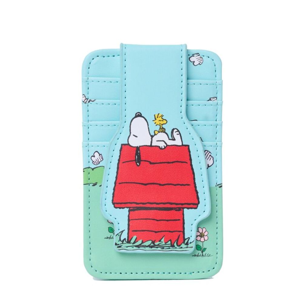 New Peanuts Snoopy Woodstock Doghouse Card Holder Wallet ID Window Slim Case